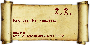 Kocsis Kolombina névjegykártya